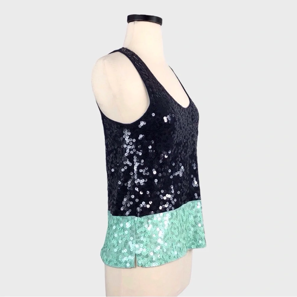 J Crew Sequin Colorblock Tank Top
